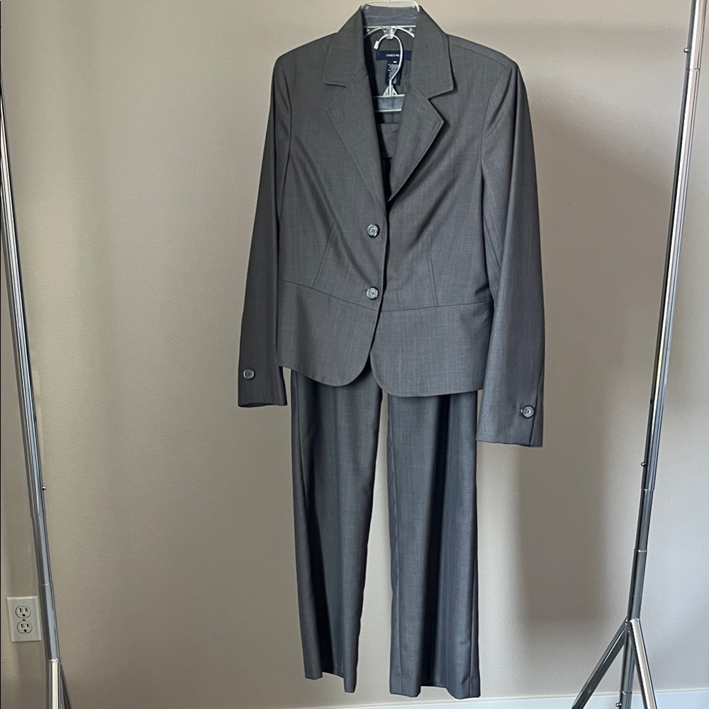 Classic Gray and Pink Stripe Women’s Suit